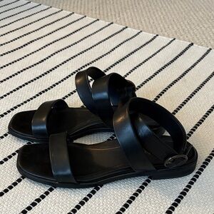 Vionic black leather sandals